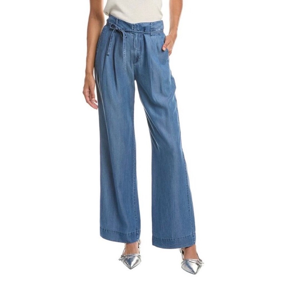 Derek Lam 10 Crosby Felicity Pleated Tie Wide Leg Pants Jeans Size 2